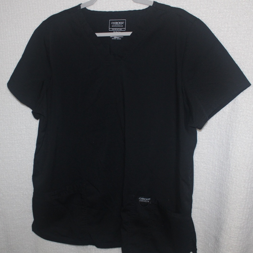 *MINOR DEFECT* PreLoved Black Cherokee Workwear Scrub Top in Sz (XL)